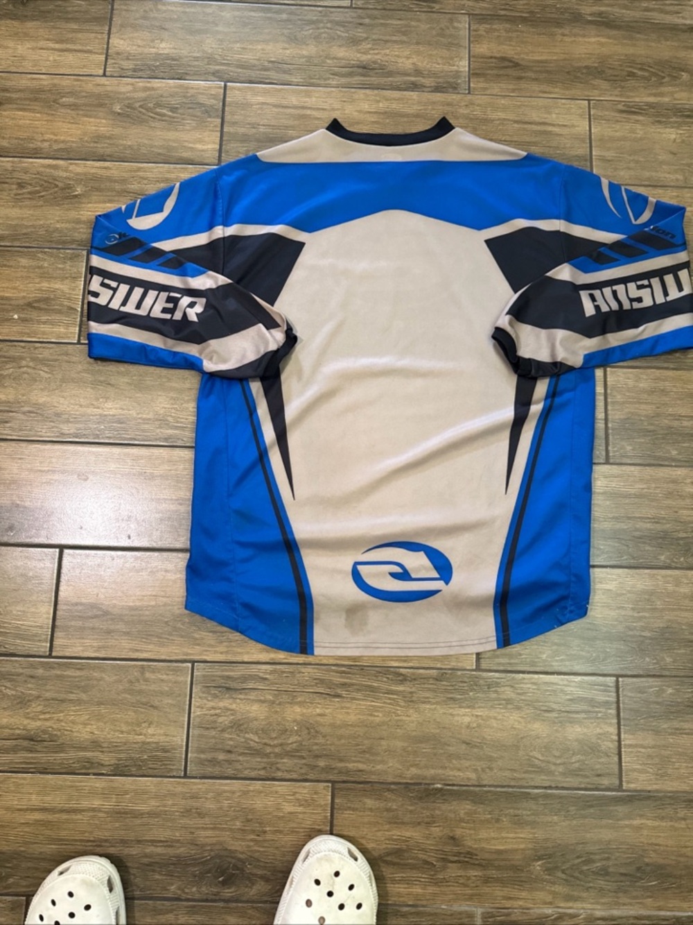 Answer Racing L Y2K Motocross Jersey Blue&Gray Long Sleeve Lightweight Polyester - Picture 7 of 8